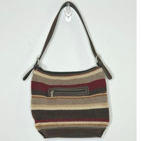 The Sak Women’s Bag Purse Crochet Shoulder Boho Classic Striped Fall - Picture 1 of 16